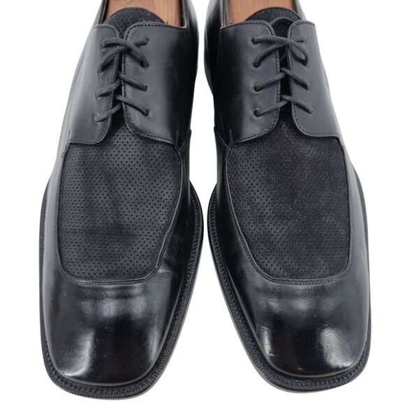 Mezlan Other - Mezlan Spain Men size 12 Black Leather Suede Dress Shoes Derby Oxfords Apron-toe